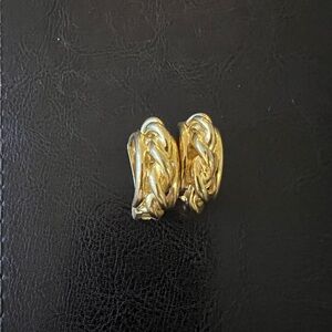Gold colored costume jewelry clip on earrings